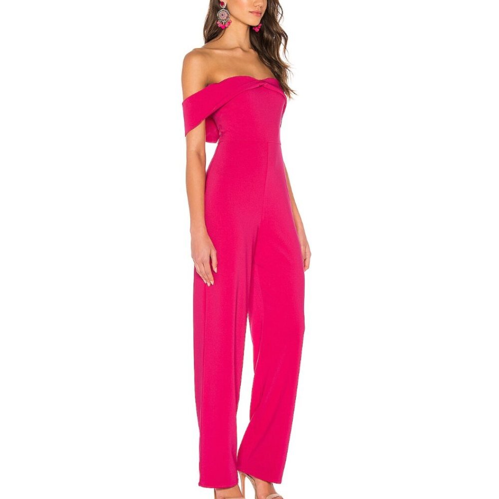 Lovers + Friends Barbiecore Danica Fuchsia Jumpsuit Small NWT - Picture 2 of 10